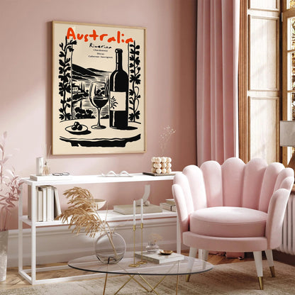 Australia Wine Collection Travel Poster