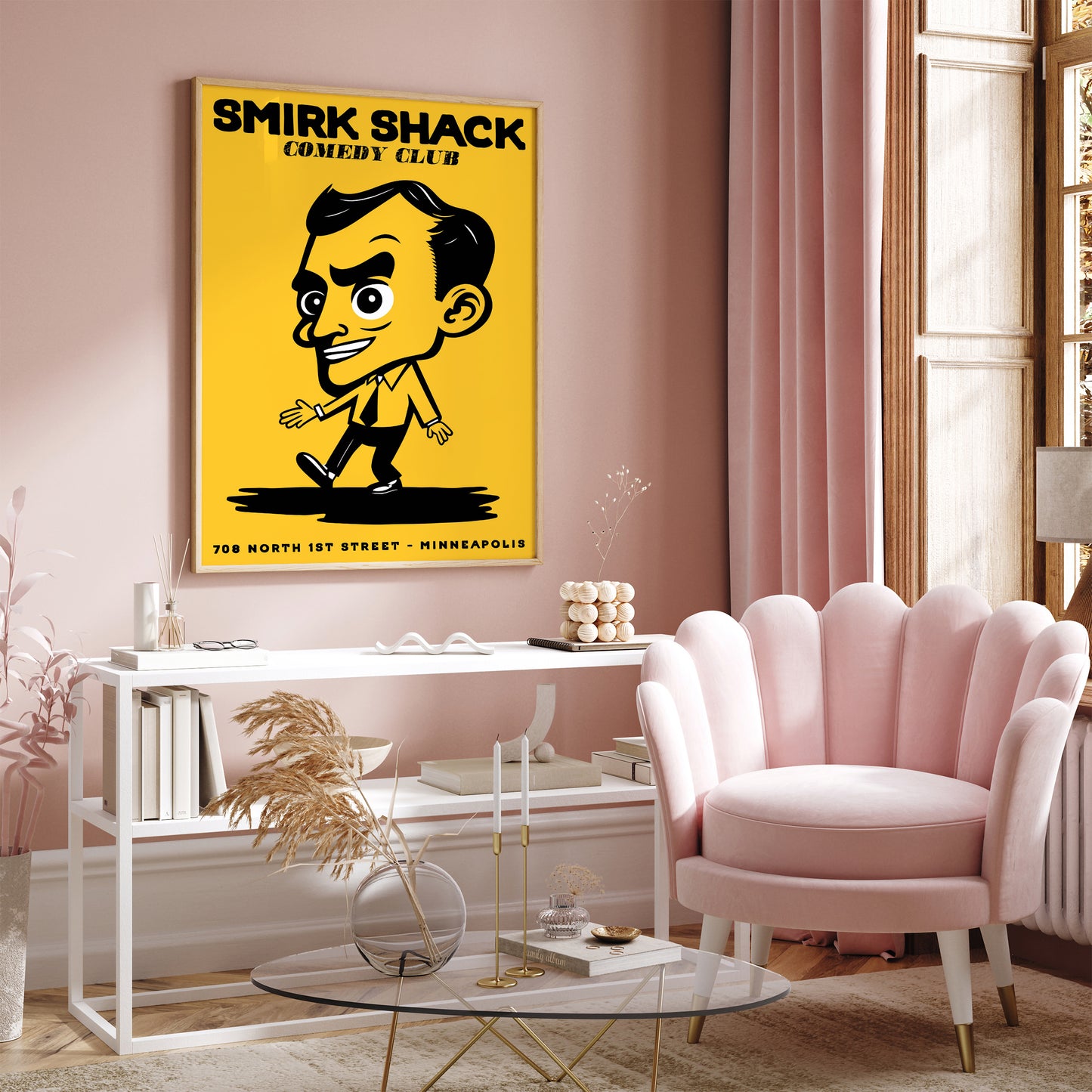 Comedy Club - Smirk Shack - Retro Advertising Poster