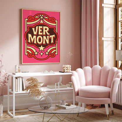 Vermont Travel Poster Funhouse Home Decor