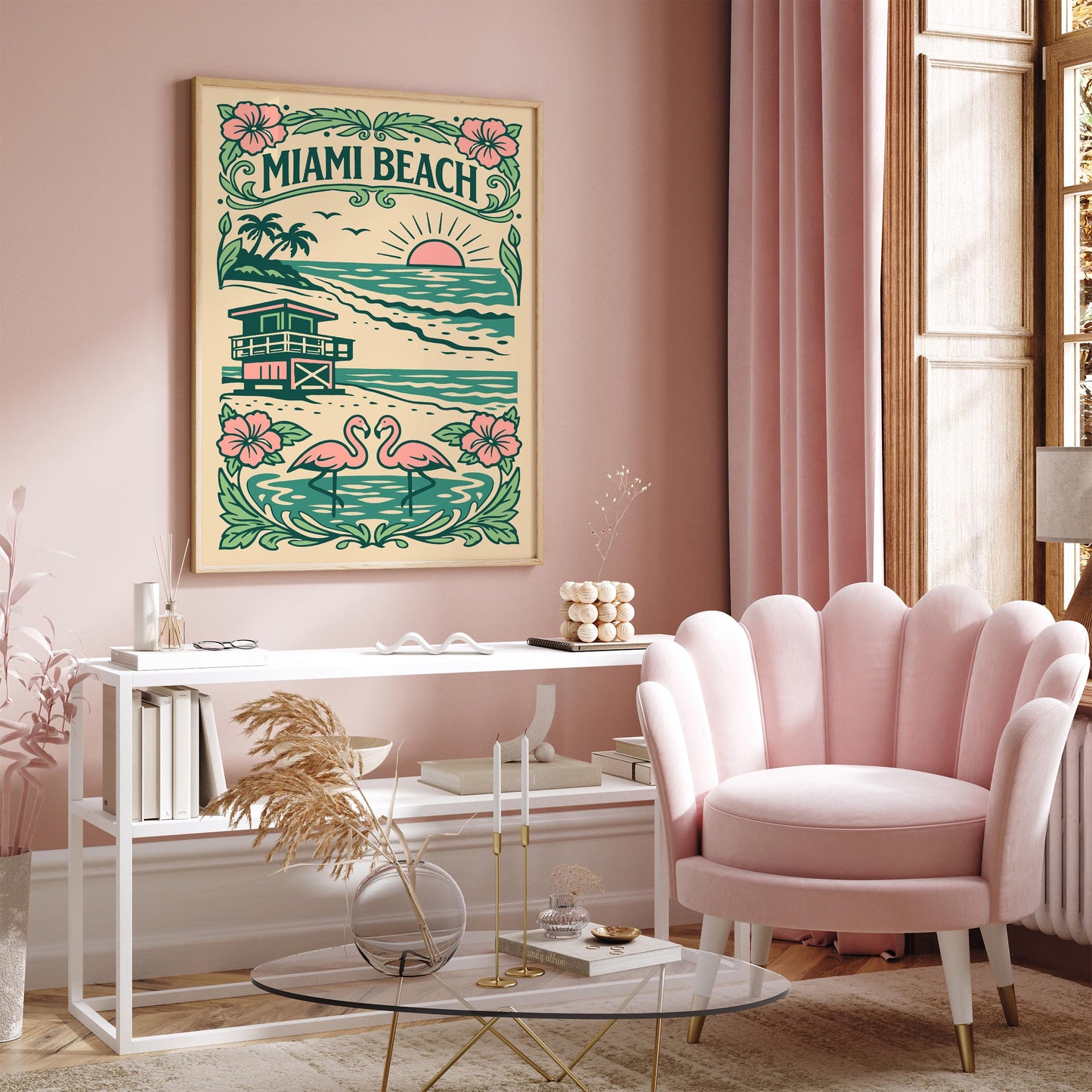 Miami Beach Girly Poster