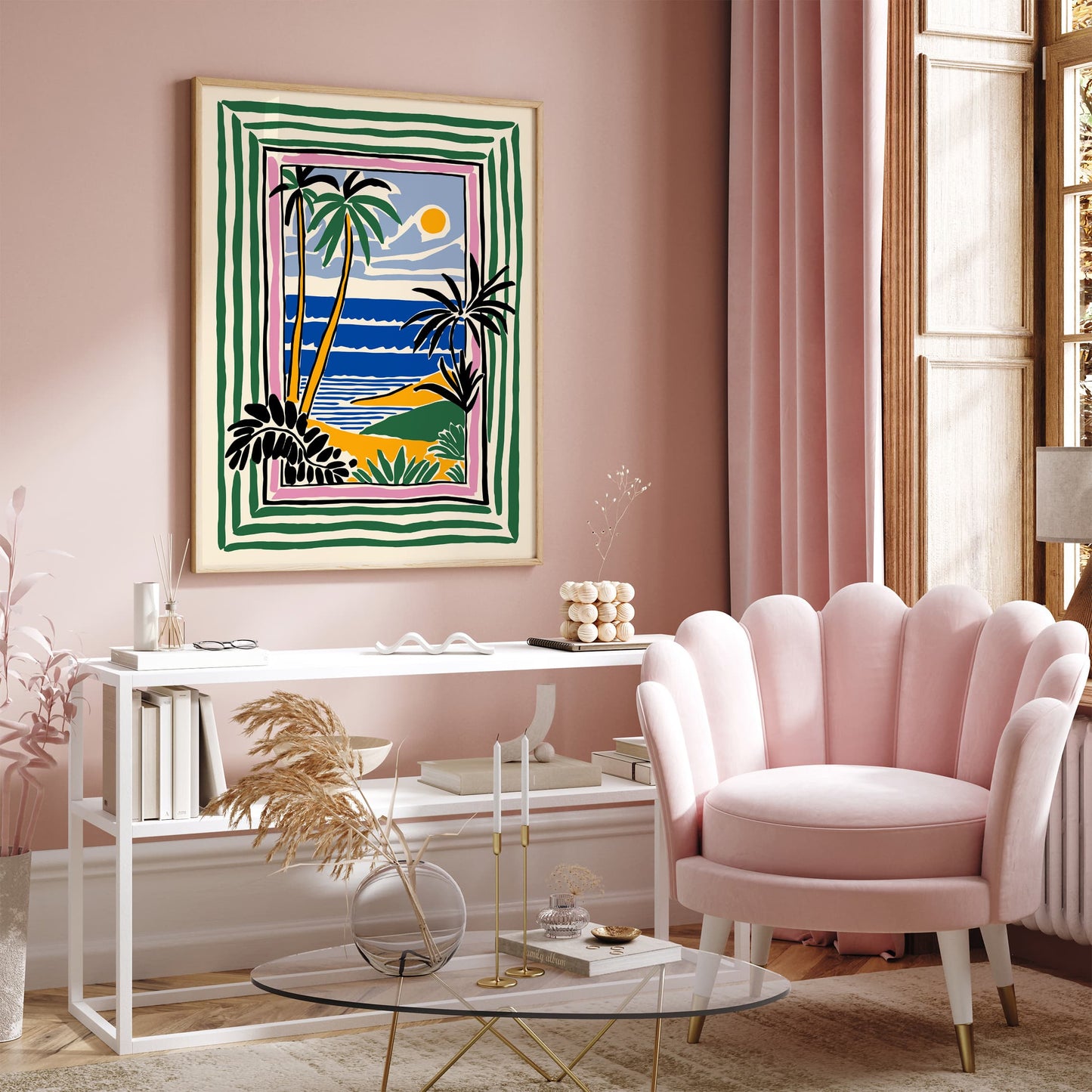 Tropical Landscape Eclectic Wall Art Print
