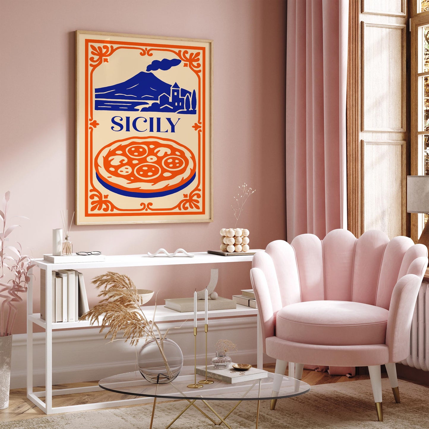 Sicily Italy Travel Poster - Mount Etna Scenic Wall Art 2026