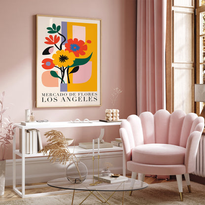 Mercado de Flores Los Angeles - Floral Wall Art Print
