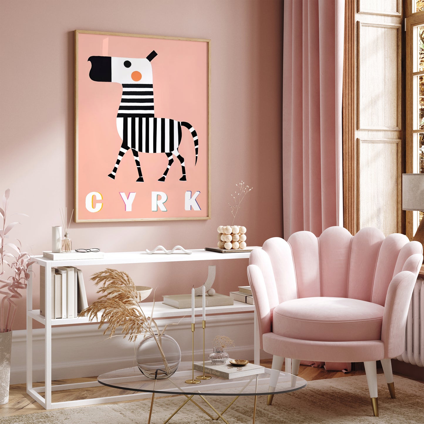 Funny Zebra Animal Cyrk Wall Art