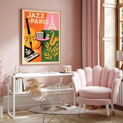 Jazz à Paris Poster - Colorful Music Wall Art
