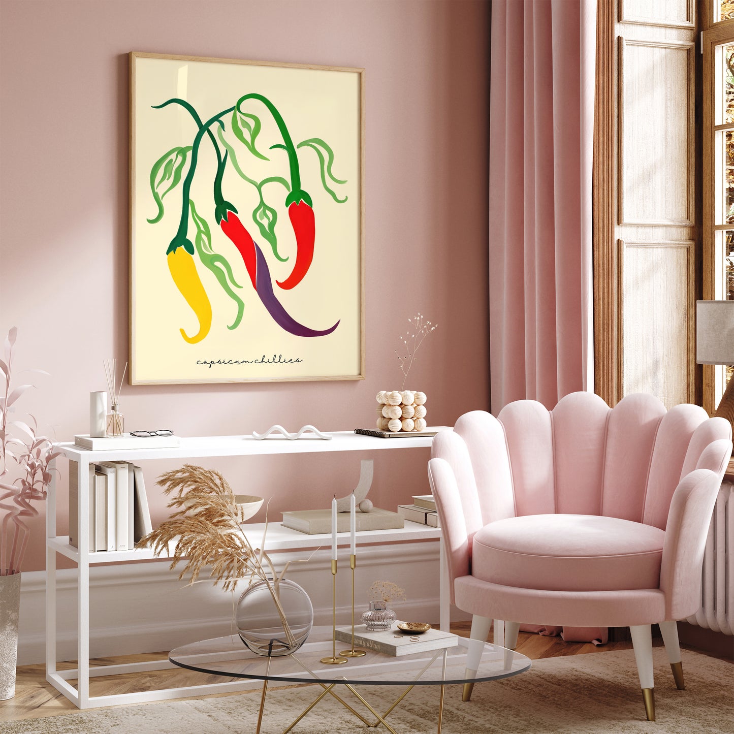 Capsicum Peppers Cute Artwork Poster