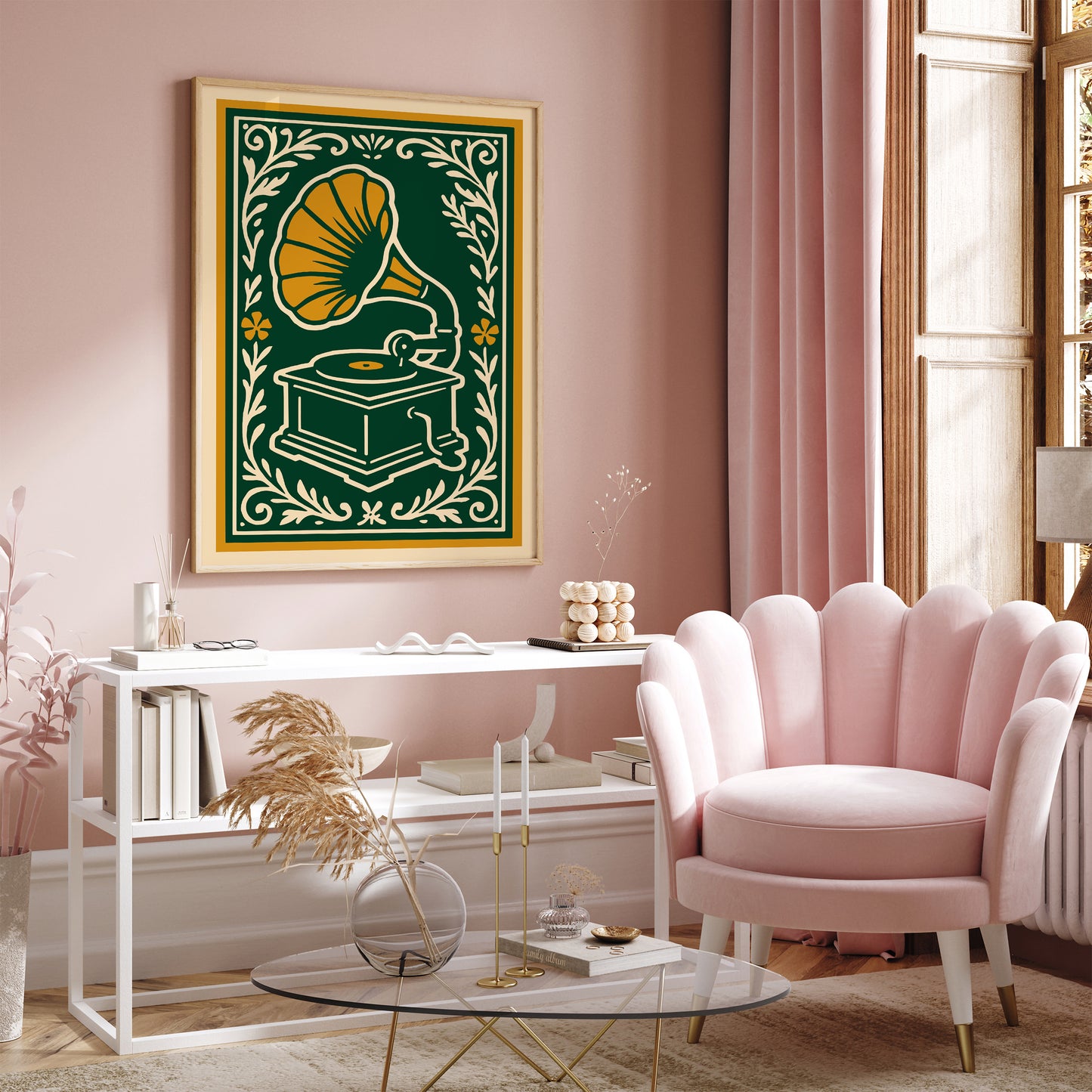 Vintage Gramophone Wall Art Print