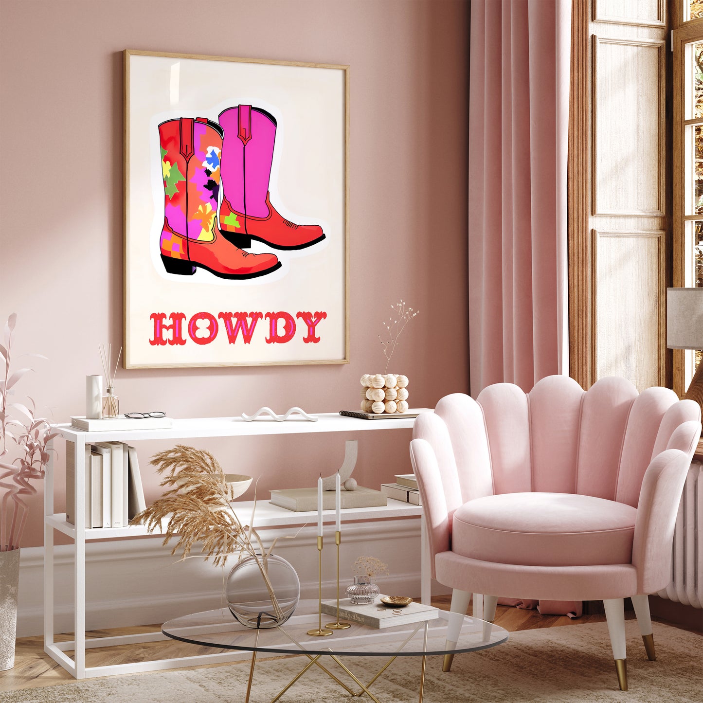 Horwy - Cute Cowgirl Pink Shoes Poster