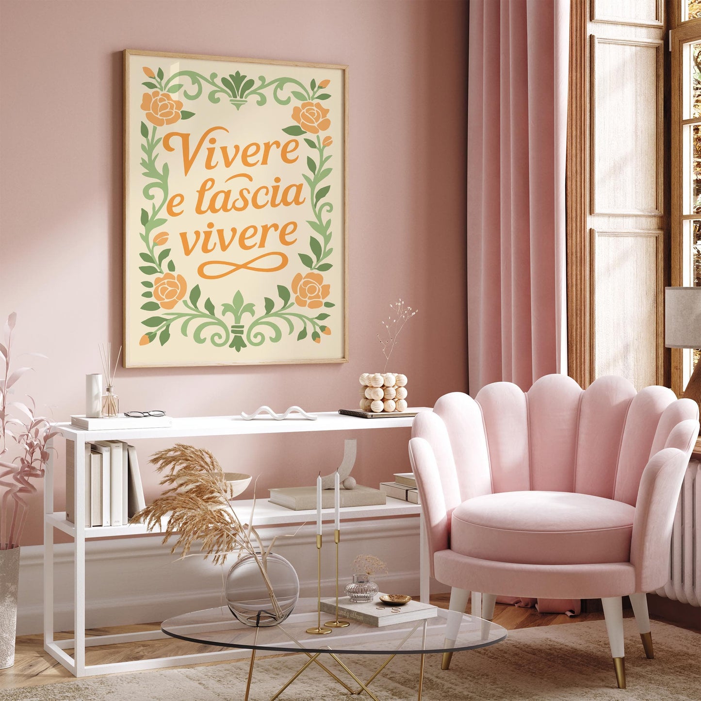 Vivere e Lasciare Vivere - Italian Quote Poster