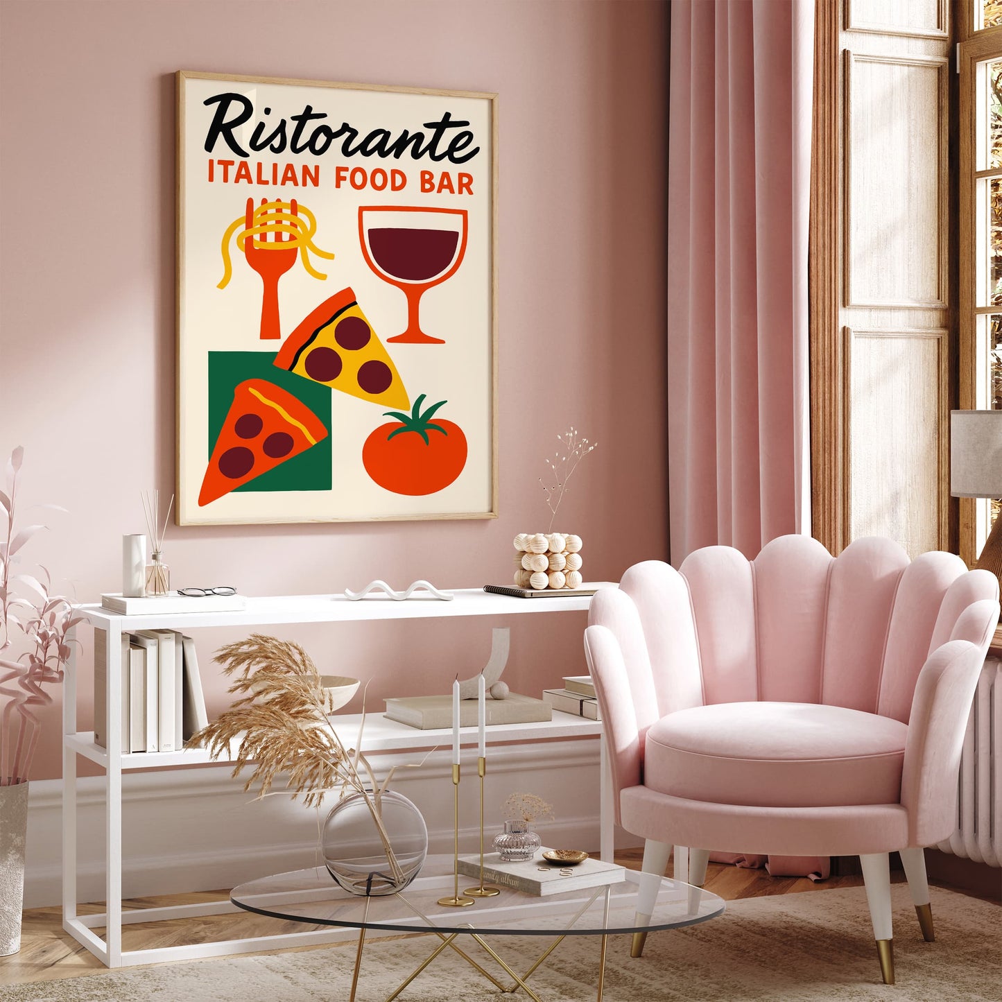 Ristorante Italian Food Bar Retro Poster