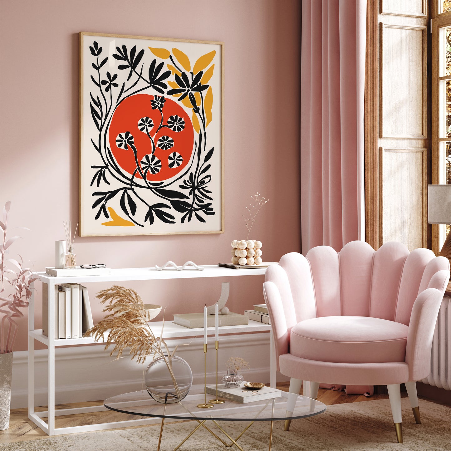 Retro Nature Art Print in Matisse Style