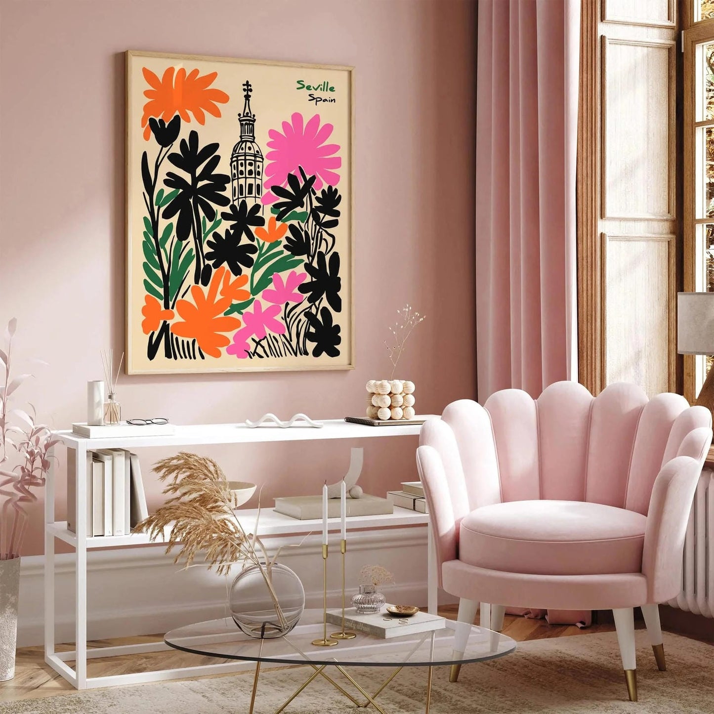 Seville Spain Pop Art Style Cityscape Poster