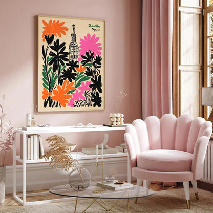 Seville Spain Pop Art Style Cityscape Poster