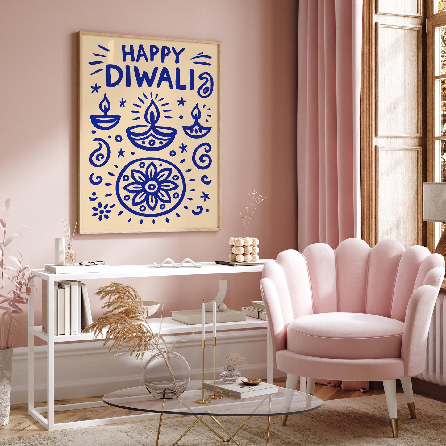 Happy Diwali Poster - Hindu Festival Celebration Wall Art