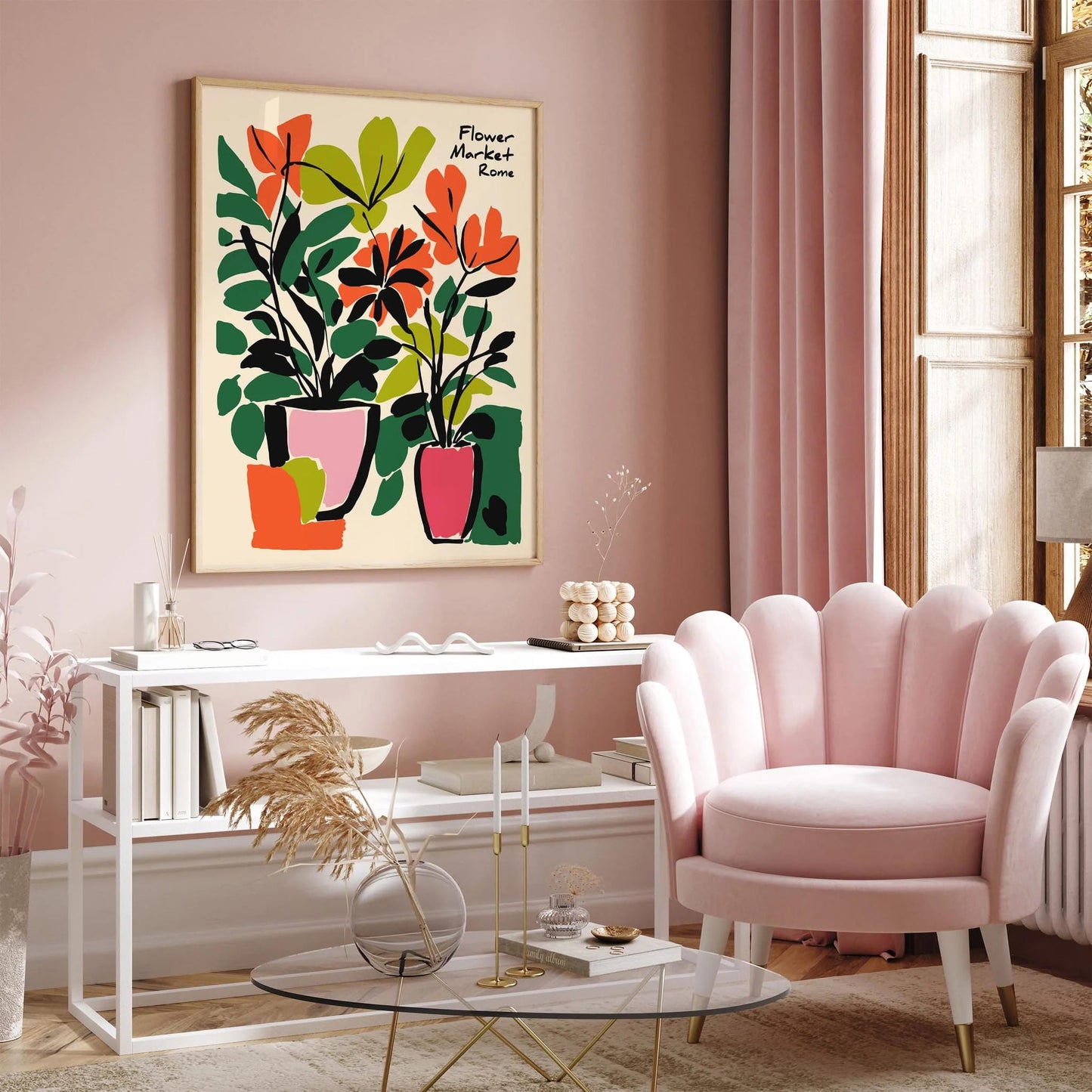 Flower Market Rome Eclectic Art Print