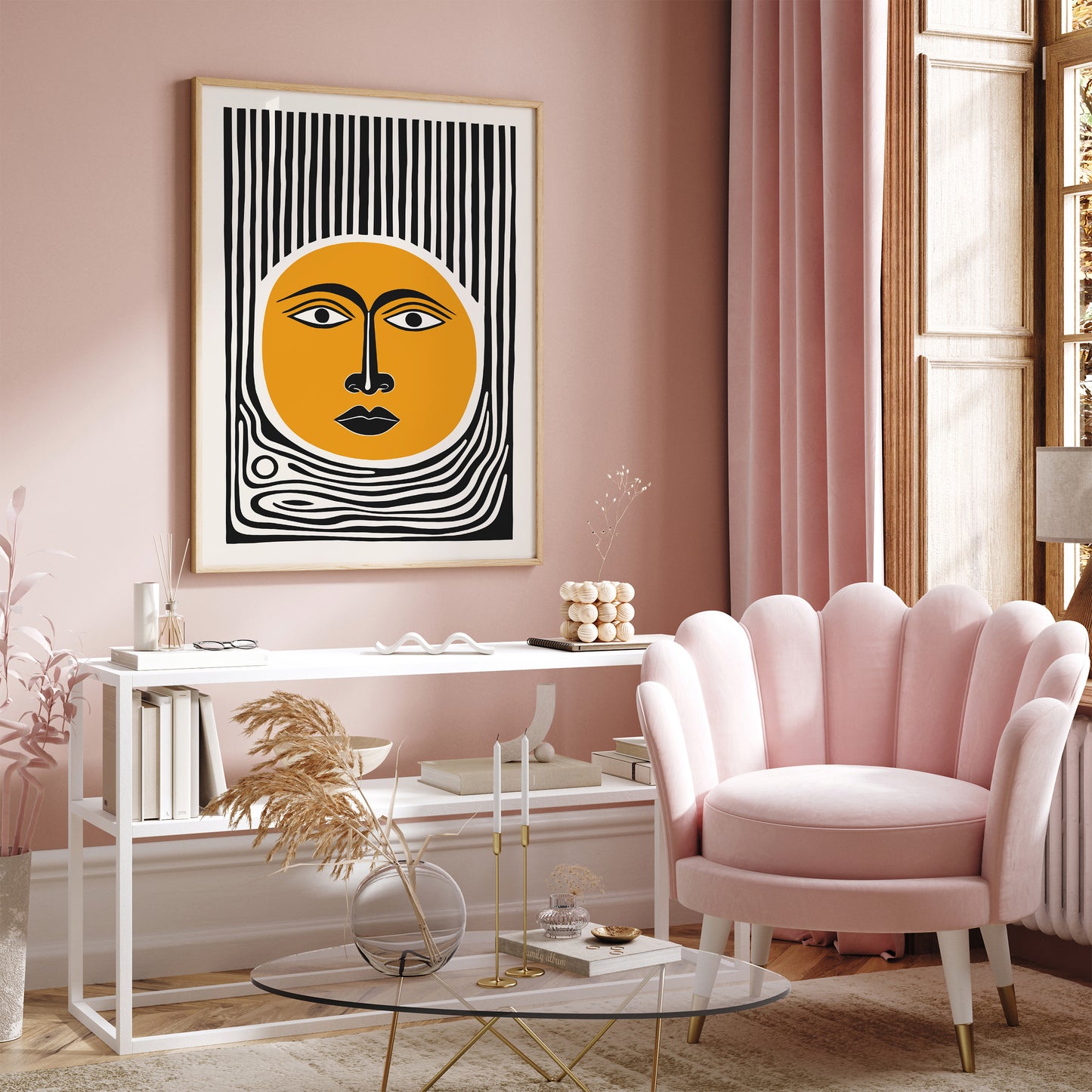 Abstract Sunny Face Poster