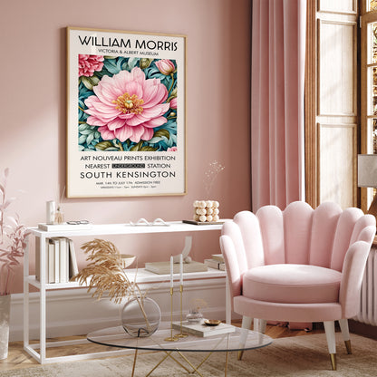 Pink Big Flower W. Morris Poster