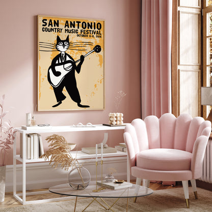 San Antonio Country Music Festival Yellow Poster