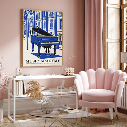 Music Academy Wall Print – Blue Piano Art