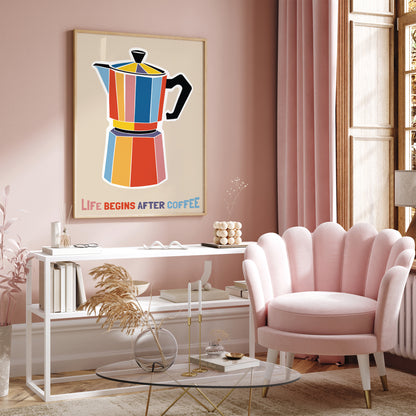 Coffee Quote Colorful Poster