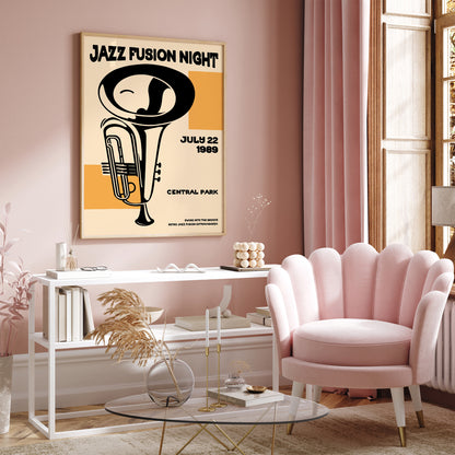 Jazz Fusion Night - NYC Music Festival Wall Art Poster