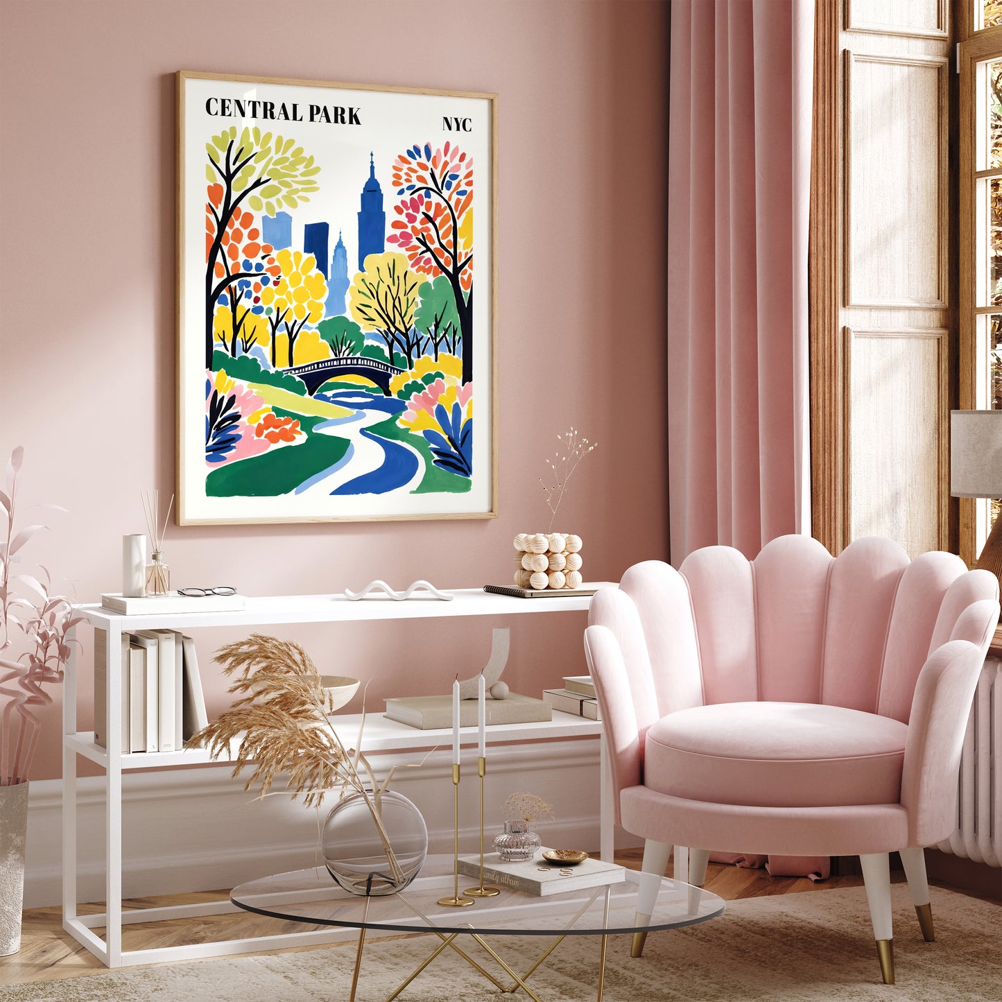 Central Park NYC Colorful Art Print