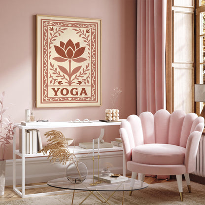 Yoga Neutral Art Print - Floral Aesthetic Zen Poster