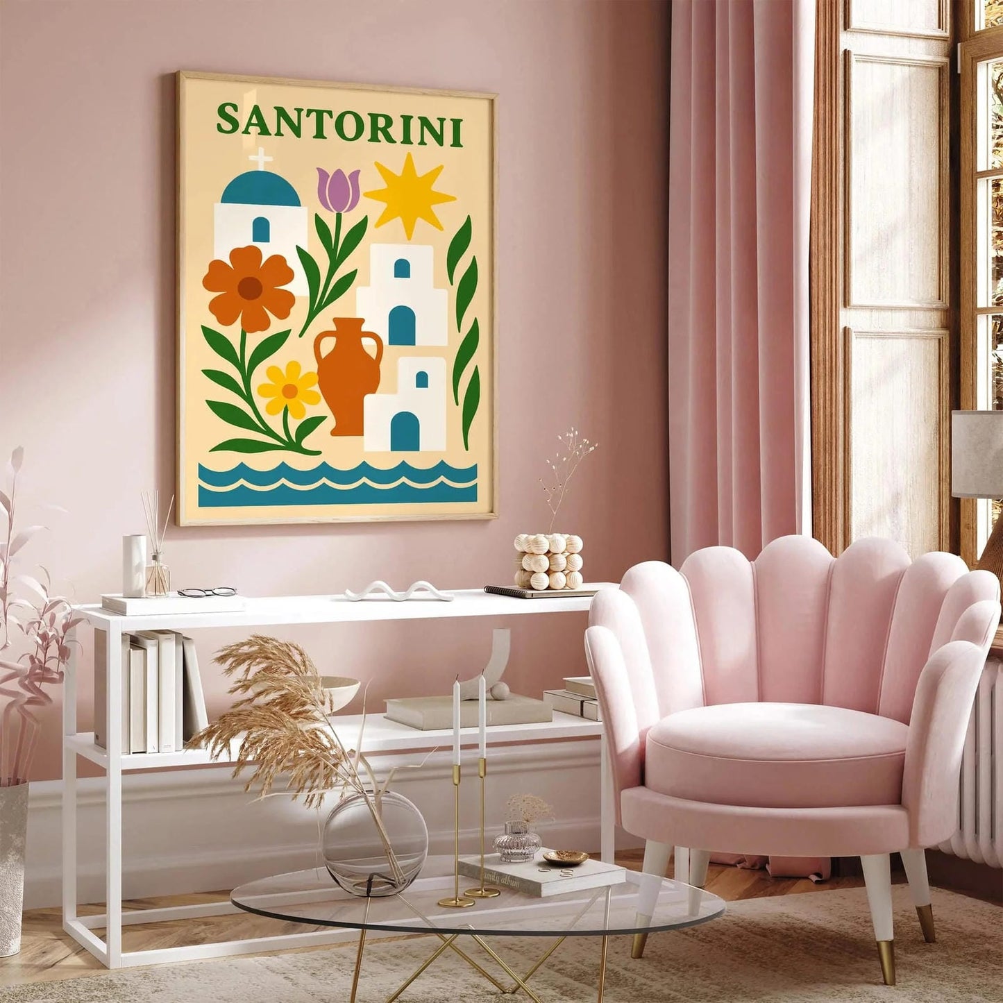 Santorini Travel Poster