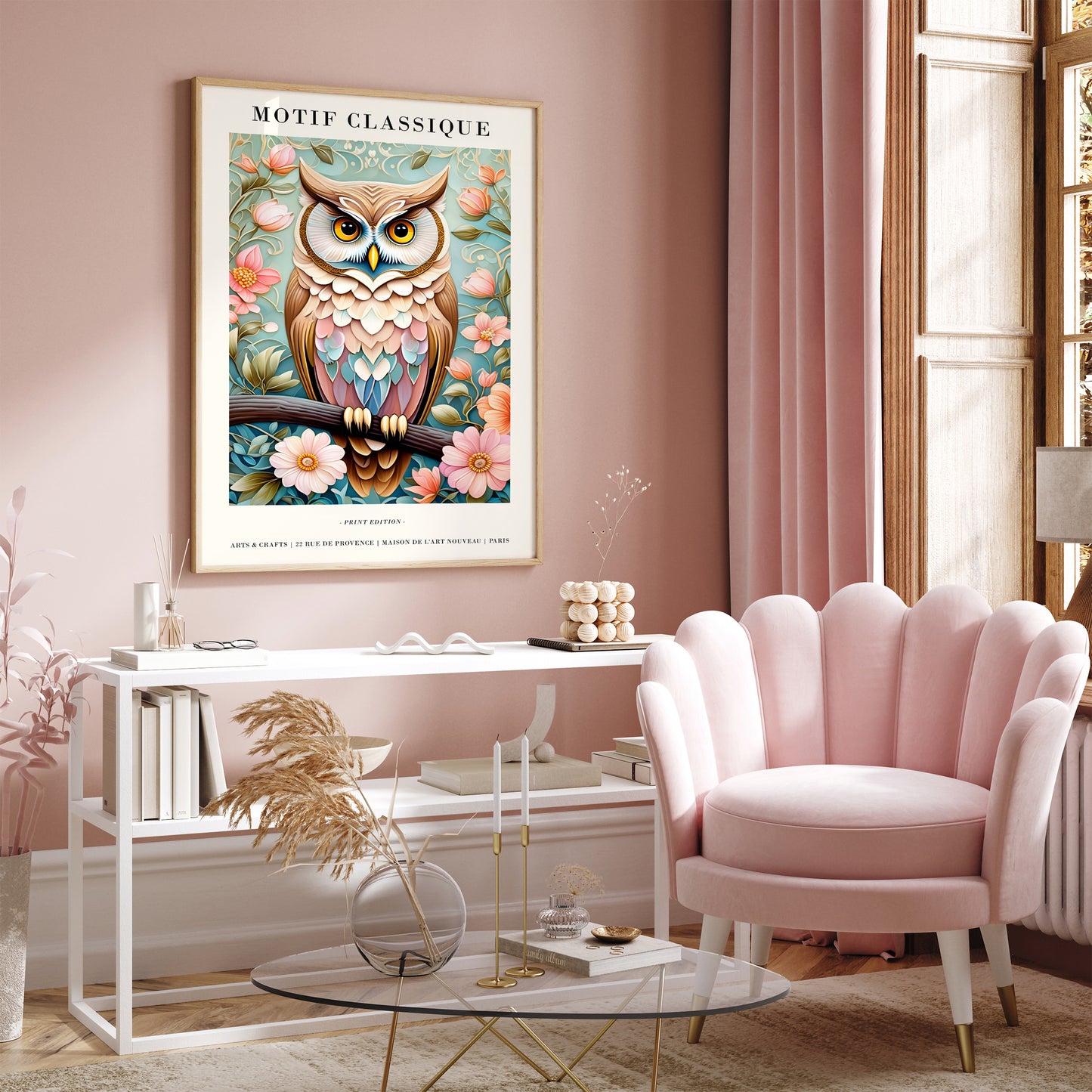 Cute Owl Pastel Colors Wall Art