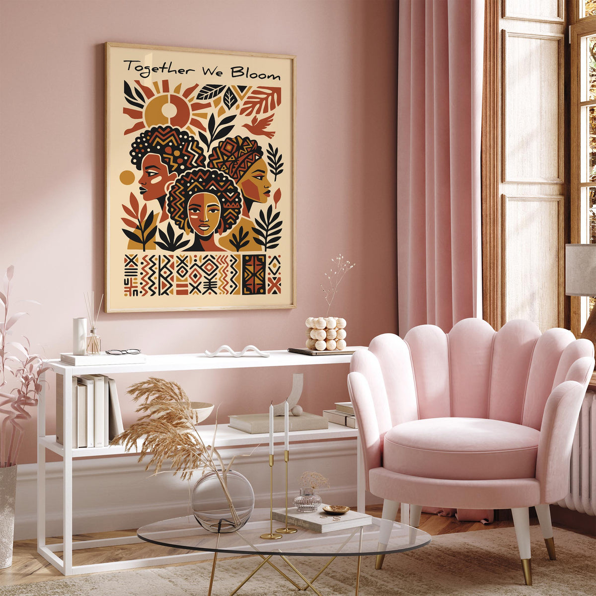 Together We Bloom Afrohemian Poster