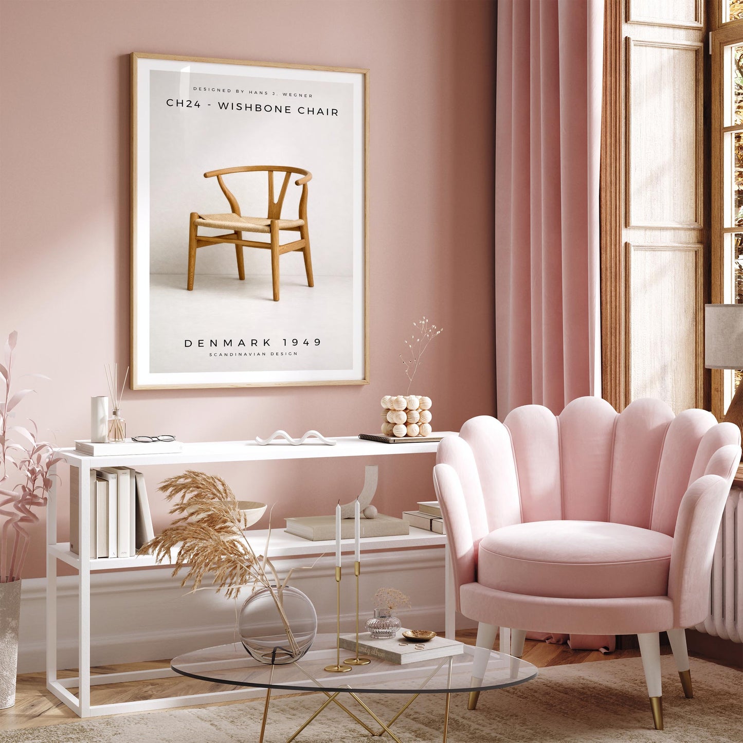 Wishbone Chair Nordic Design Poster