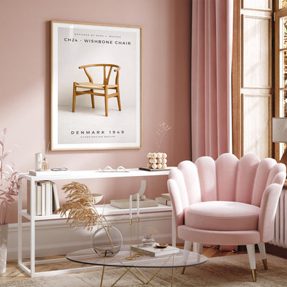 Wishbone Chair Nordic Design Poster