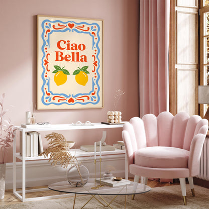 Ciao Bella Italian Quote Poster