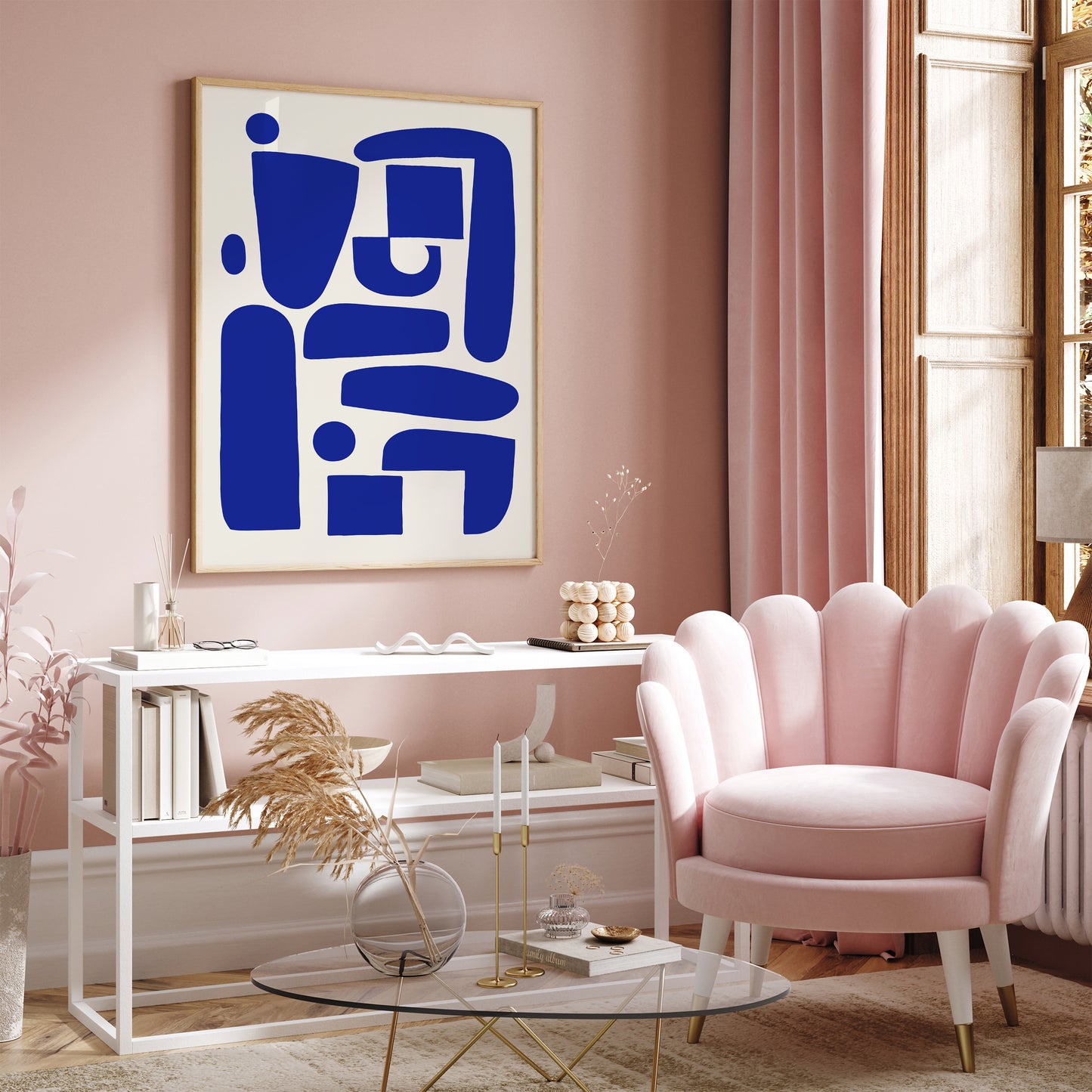 Blue Aesthetic Blocks Wall Art Print