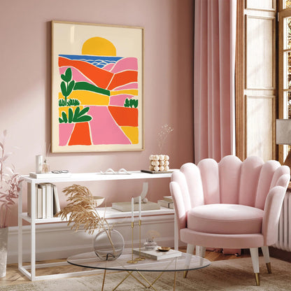 Florida Landscape Colorful Mid Century Modern Poster