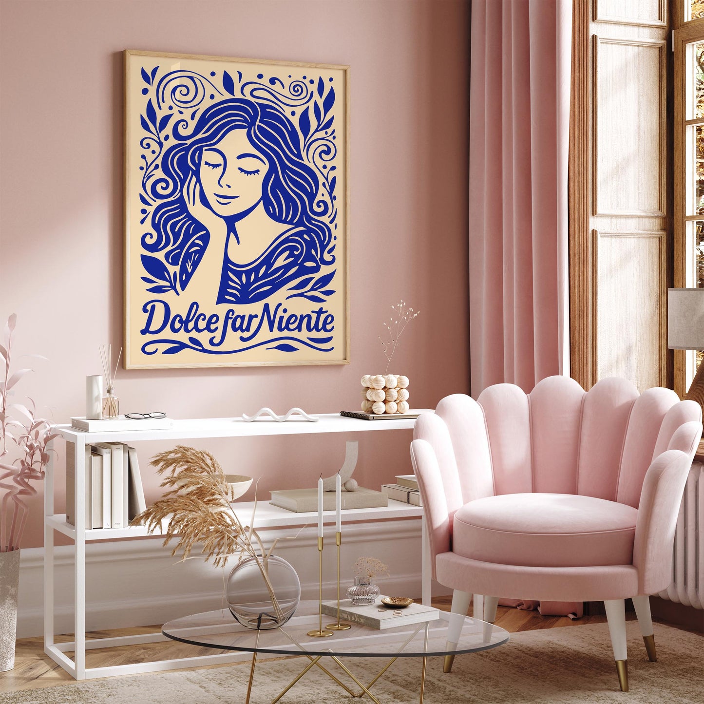 Dolce Far Niente Poster - Blue Quote Wall Art
