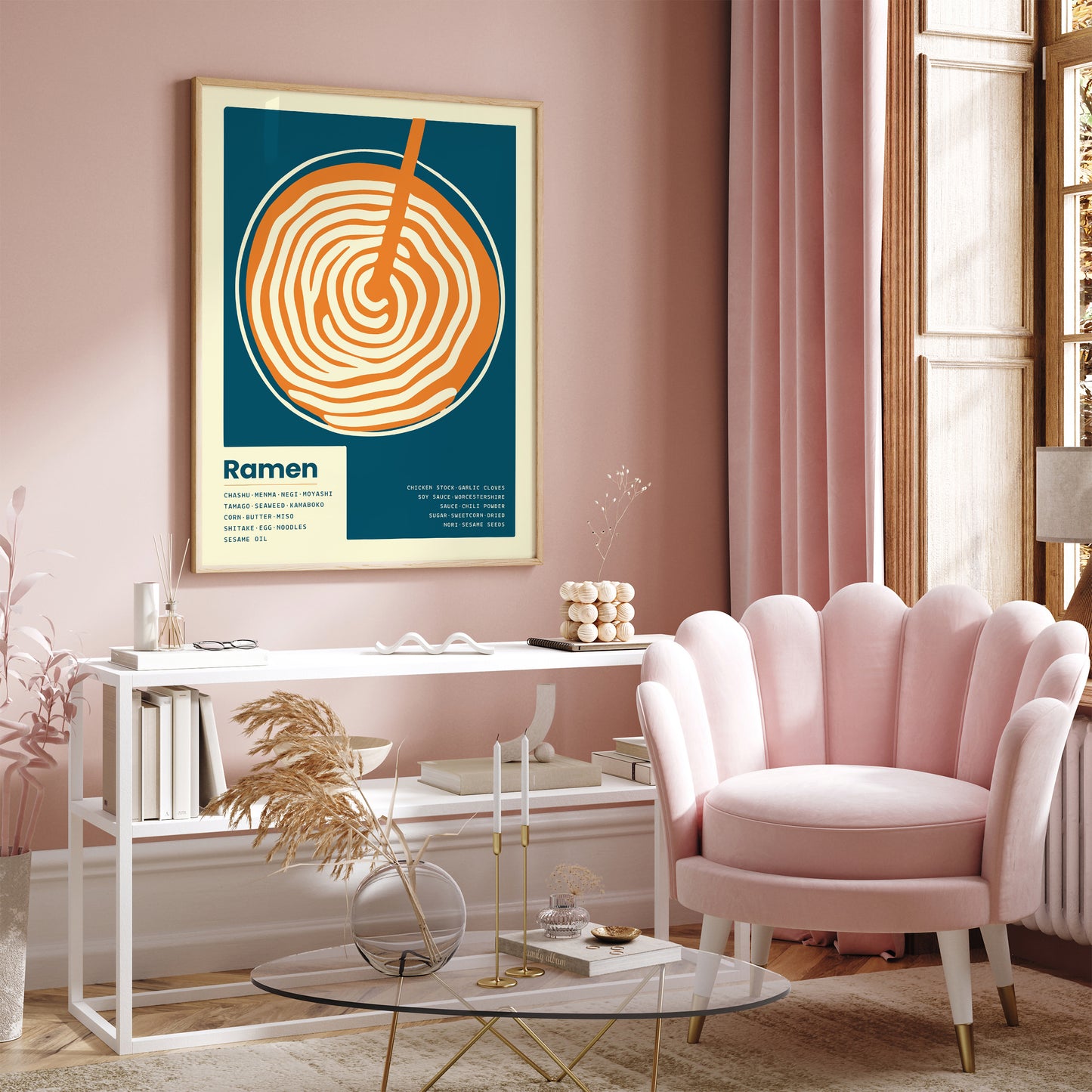 Retro Ramen Recipe Poster