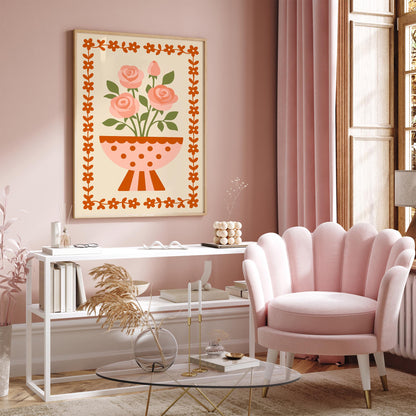 Retro Cute Flowers Poster 2026