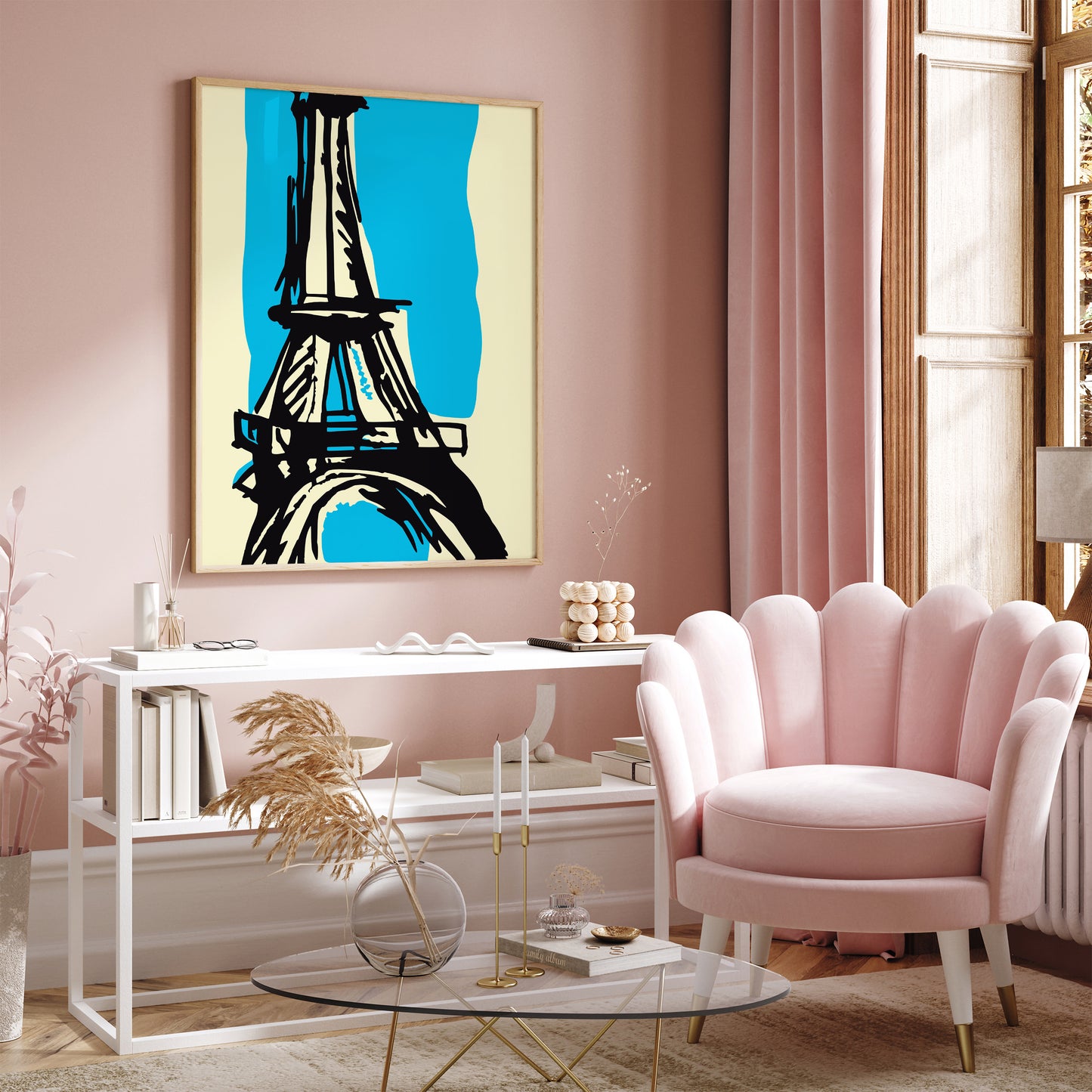 Retro Eiffel Tower Art Print