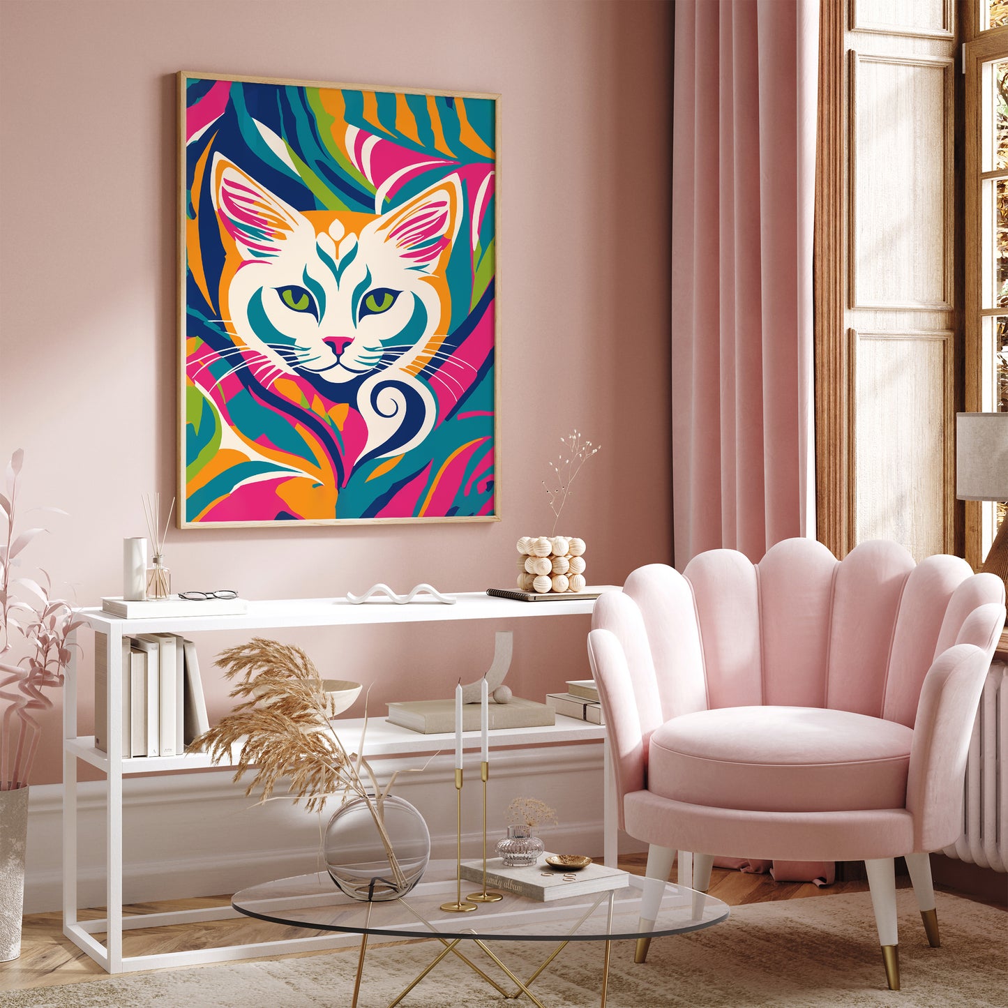 Colorful Wild Cat Wall Art