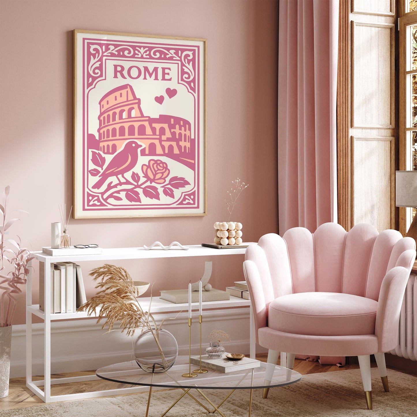 Rome Italy Poster - Valentines Day Wall Art Print
