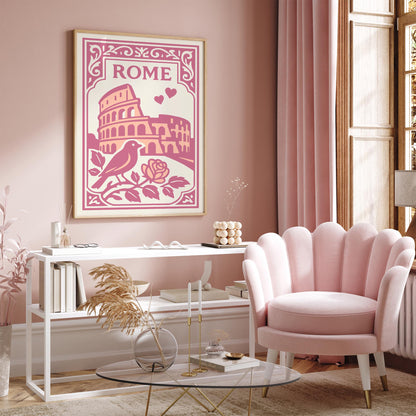 Rome Italy Poster - Valentines Day Wall Art Print