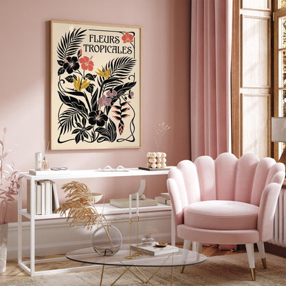 Tropical Flowers Botanical Poster