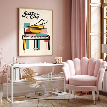 Jazz In The City Poster - Urban Music Wall Art