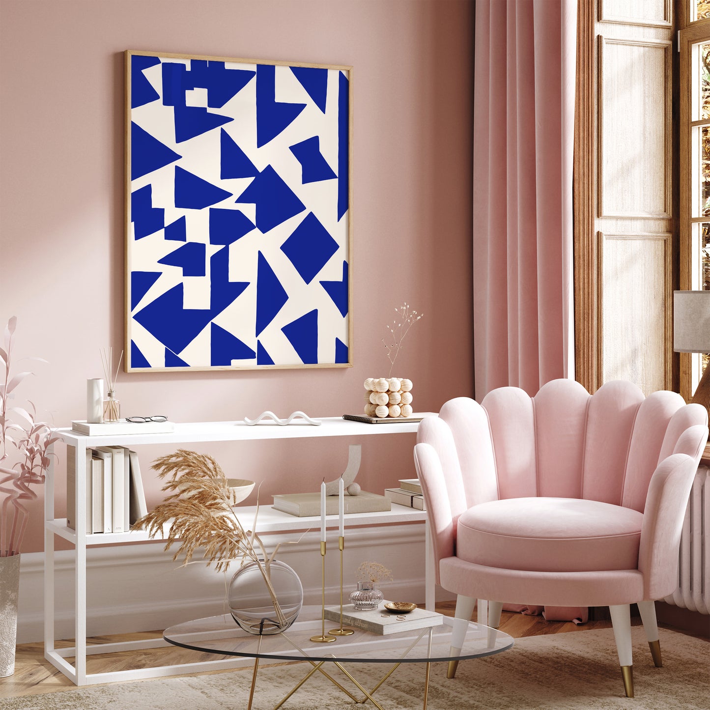 Blue Geometric Abstract Wall Art 2024