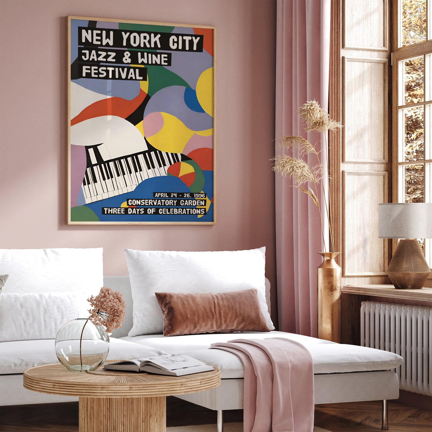 Jazz & Wine Festival New York City Retro Print