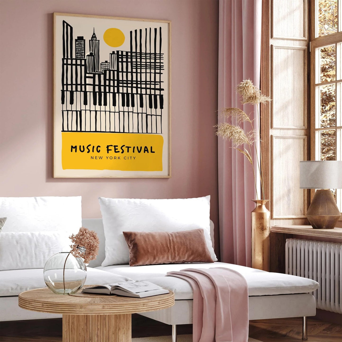 Music Festival New York City Yellow Poster