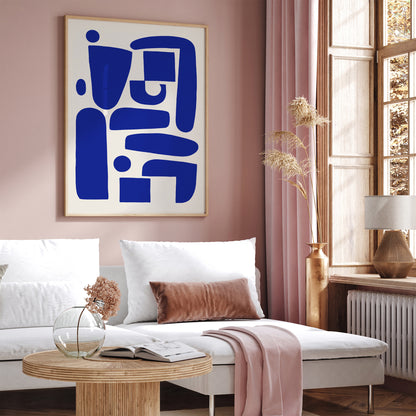 Blue Aesthetic Blocks Wall Art Print