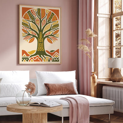 Afrohemian Tree of Life Wall Art Poster