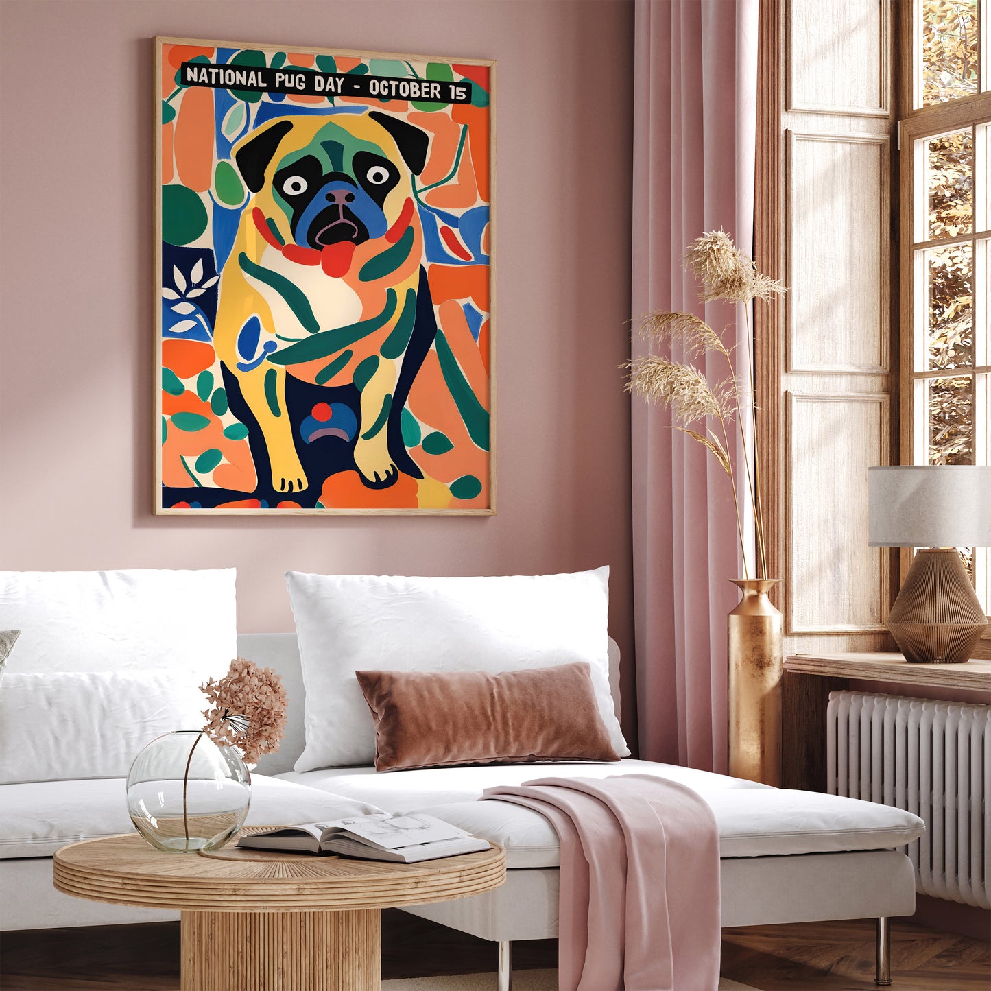 National Pug Day Cute Wall Art